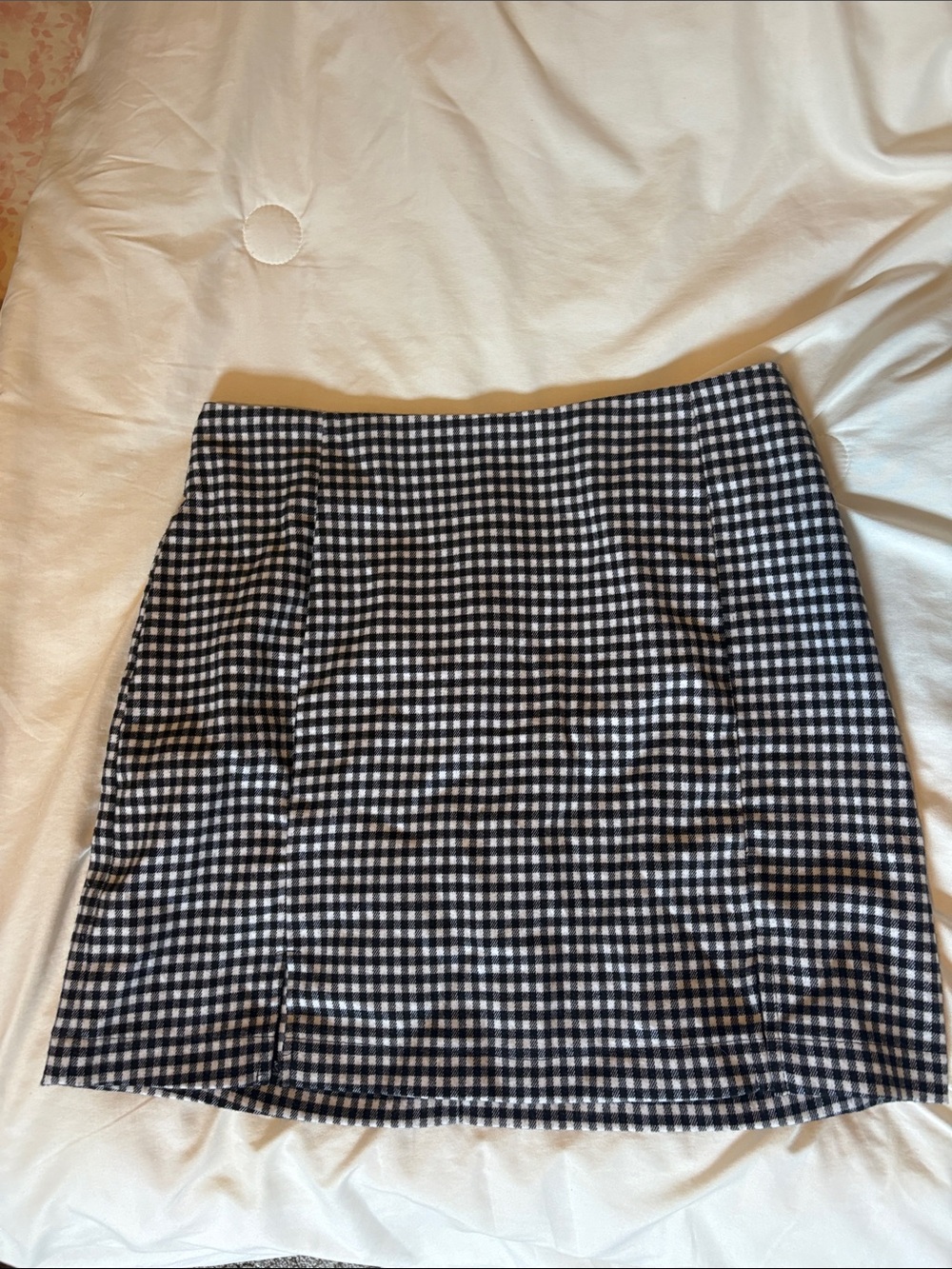 Eyeshadow Black and White Gingham Mini Skirt